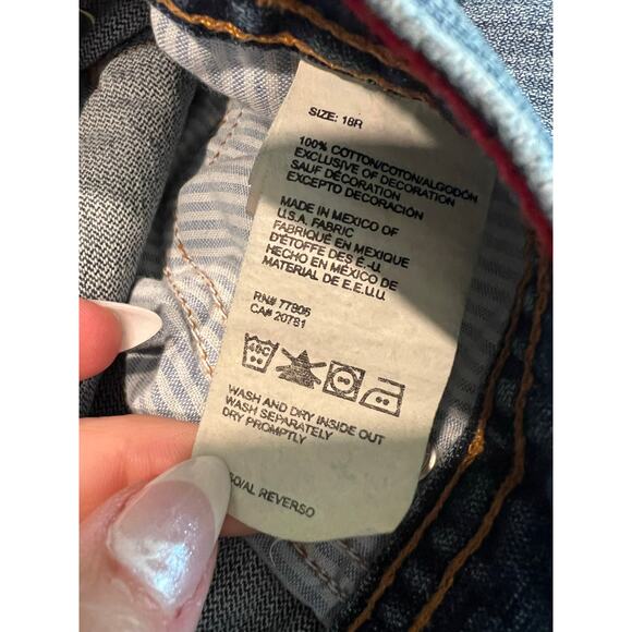 Vintage Tommy Hilfiger 100% Cotton Relaxed Fit Jeans Size 18R JL - Picture 4 of 9